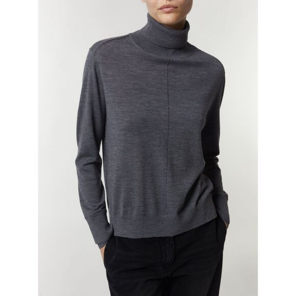 SAINT ART Carla Merino Wool Turtleneck Sweater Grey Medium - Picture 1 of 6